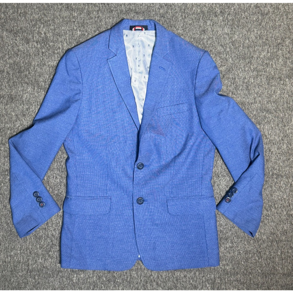 TOMMY HILFIGER Big Boys Textured & Stretch Suit Jacket Only Medium Blue- Size 12